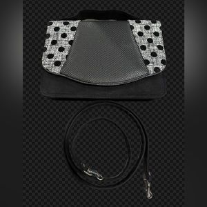 Brand New Black Suede Purse W/Suede Detachable Shoulder Strap.